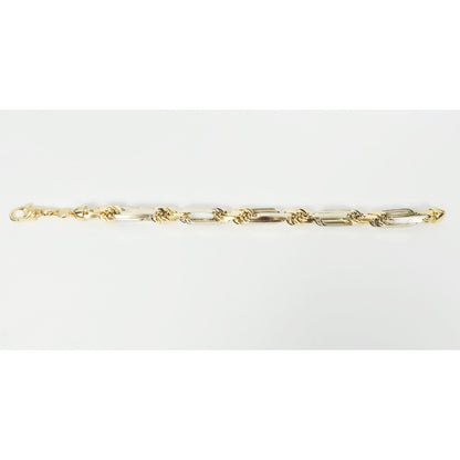 Large 14K Two Tone Gold Milano Rope Bracelet