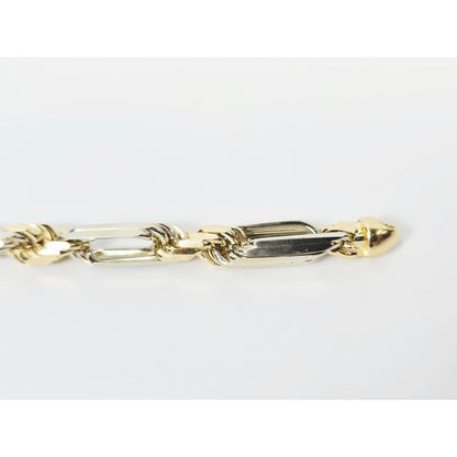 Large 14K Two Tone Gold Milano Rope Bracelet