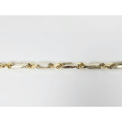 Large 14K Two Tone Gold Milano Rope Bracelet
