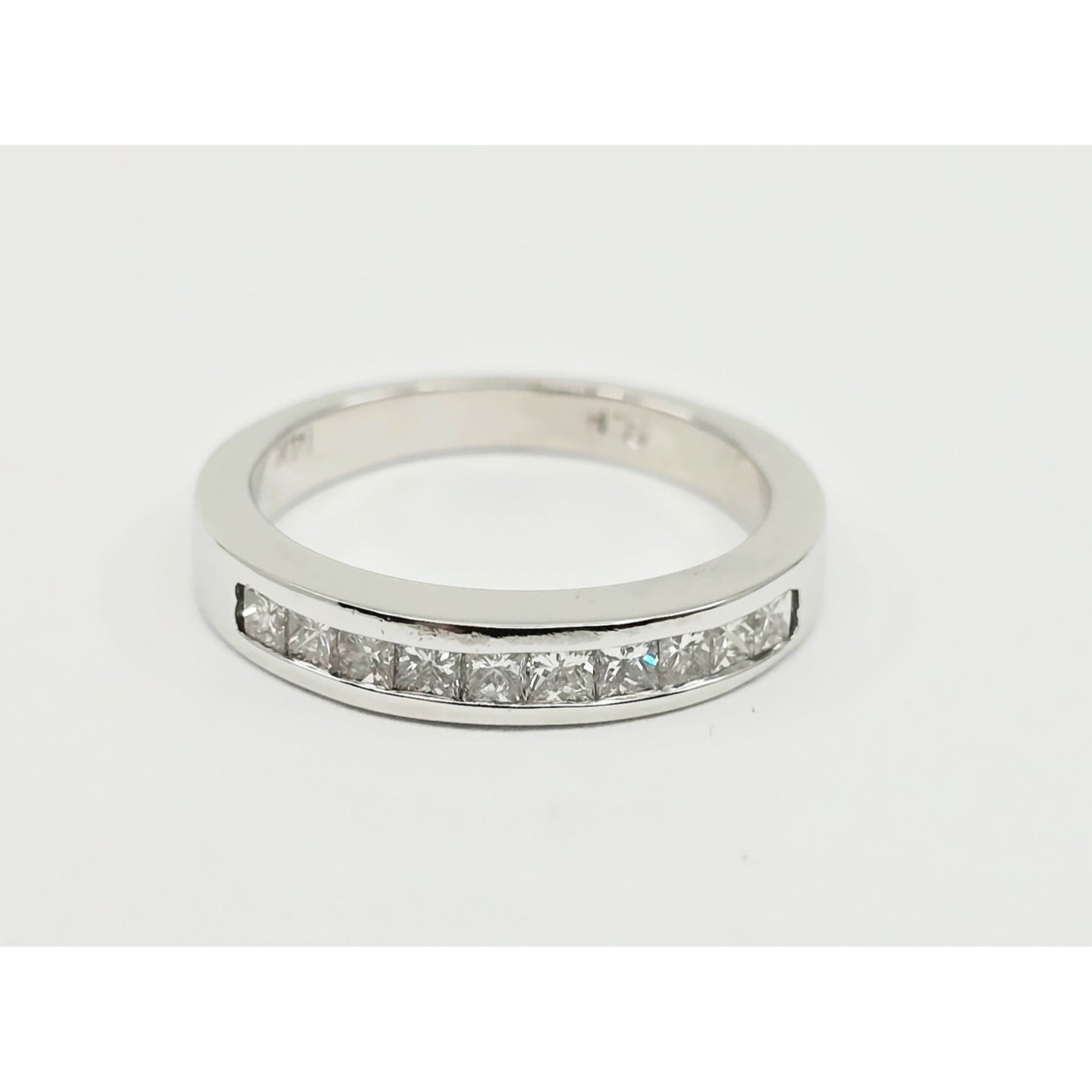 14K White Gold Princess Cut Diamond Wedding Band
