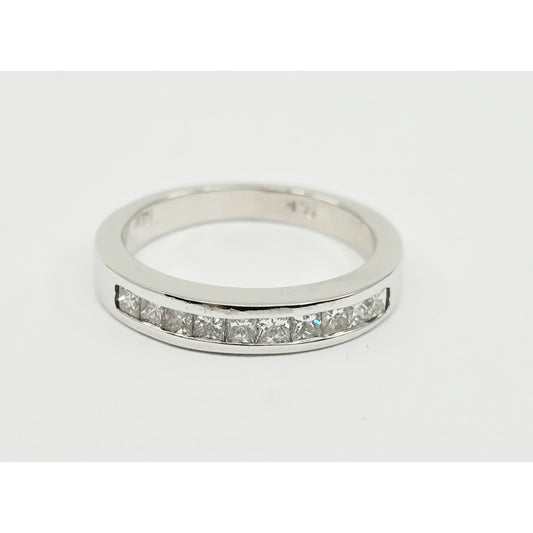 14K White Gold Princess Cut Diamond Wedding Band