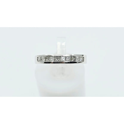 14K White Gold Princess Cut Diamond Wedding Band
