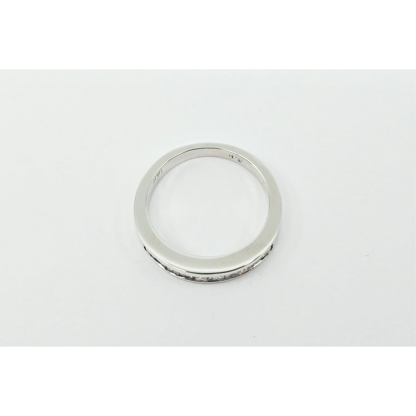 14K White Gold Princess Cut Diamond Wedding Band
