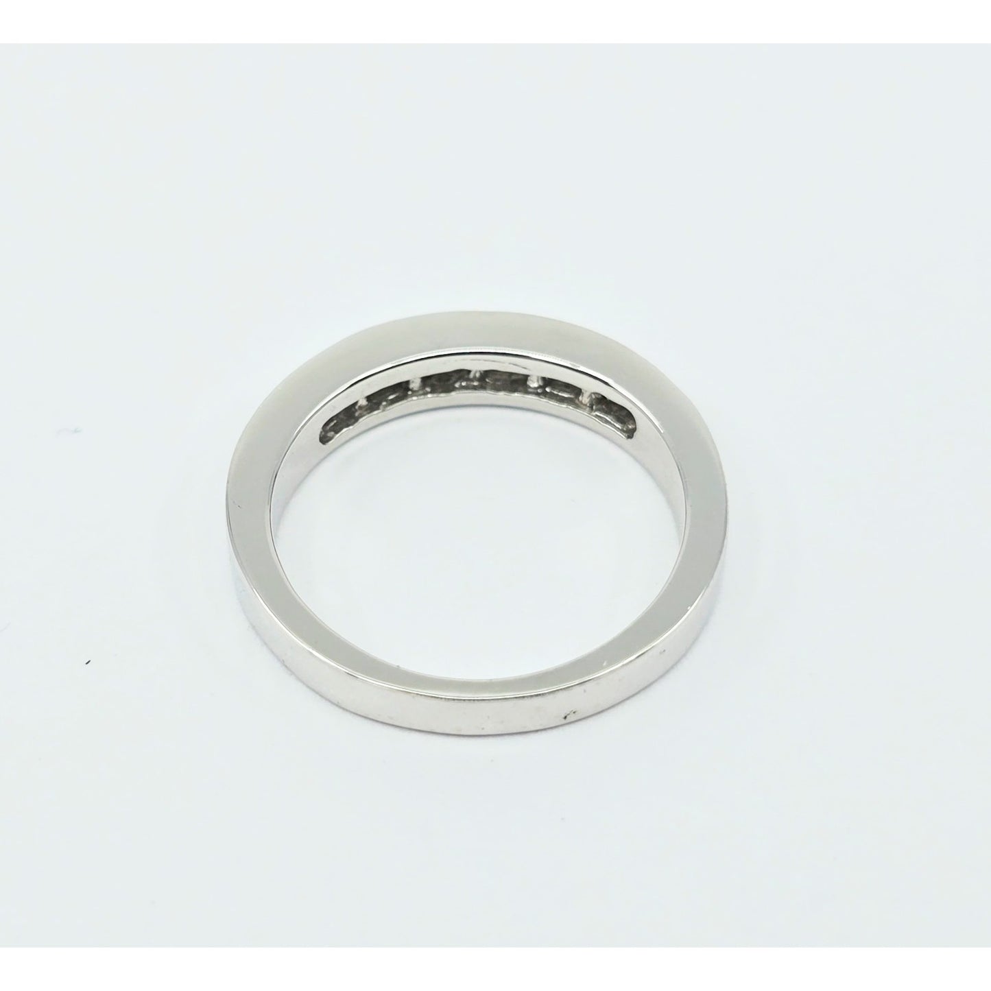 14K White Gold Princess Cut Diamond Wedding Band