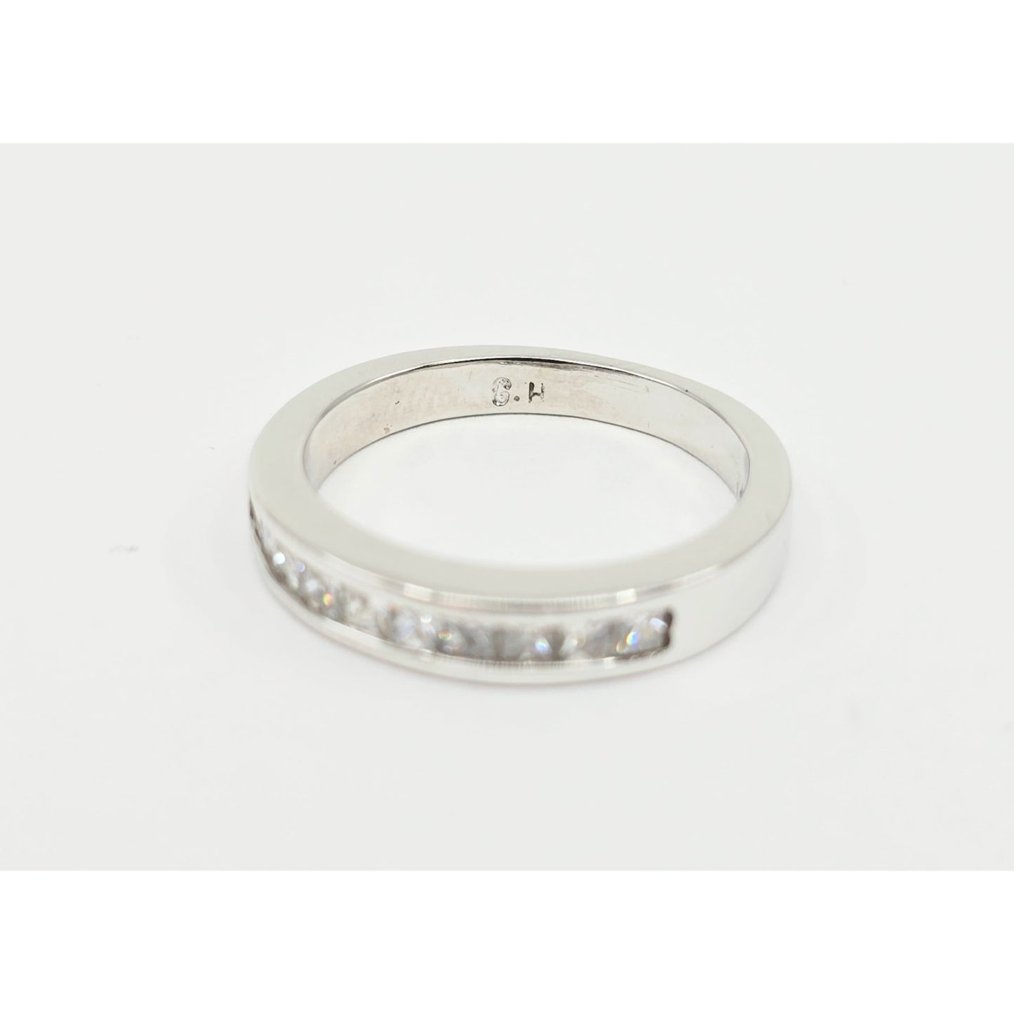 14K White Gold Princess Cut Diamond Wedding Band