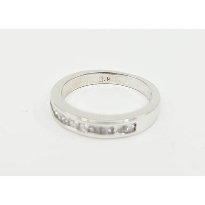 14K White Gold Princess Cut Diamond Wedding Band
