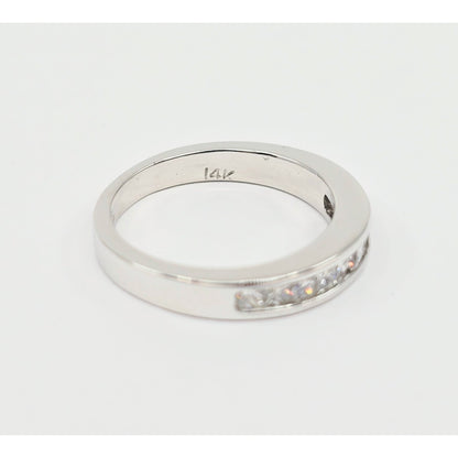14K White Gold Princess Cut Diamond Wedding Band