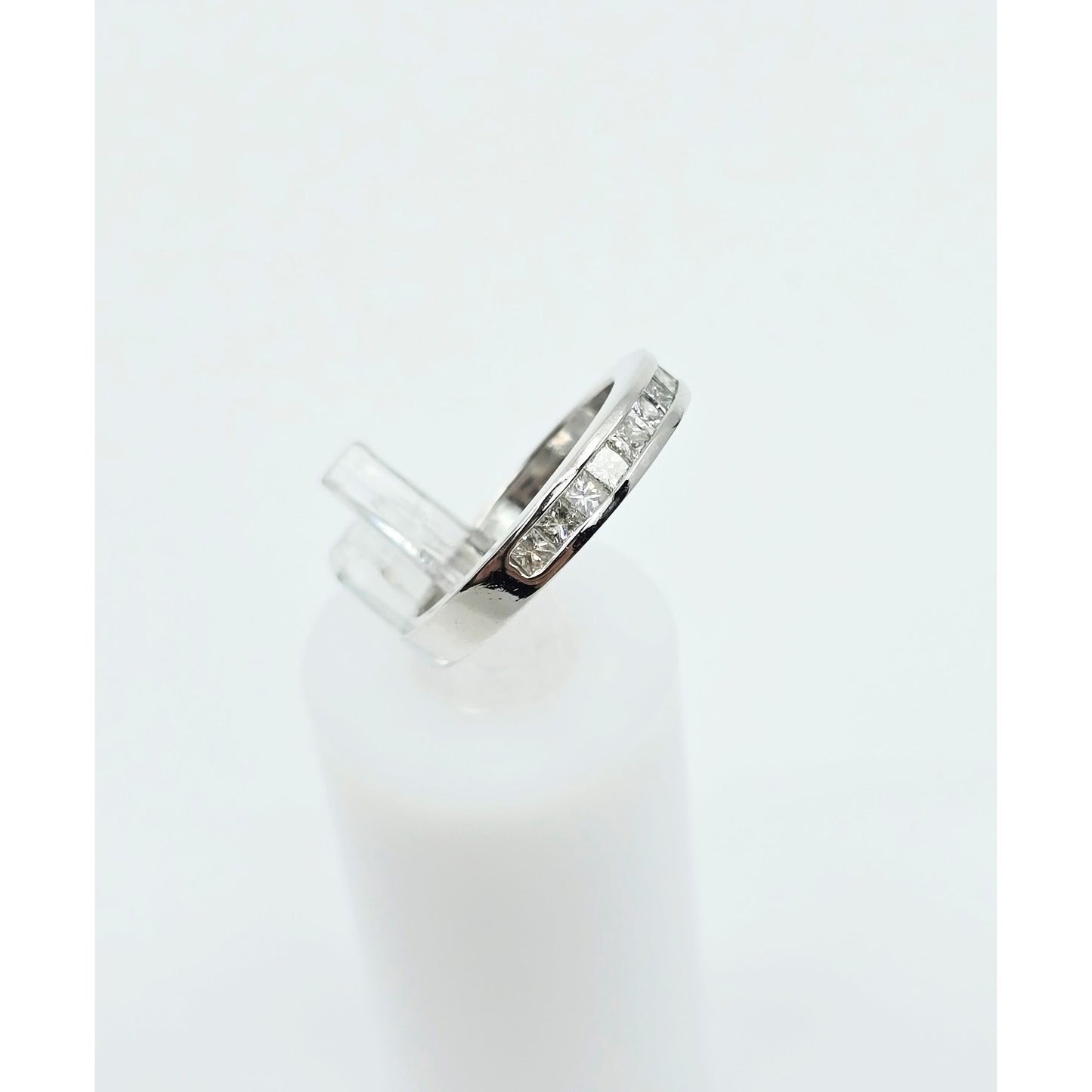 14K White Gold Princess Cut Diamond Wedding Band