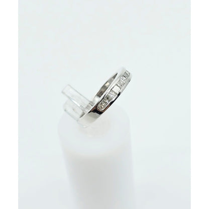 14K White Gold Princess Cut Diamond Wedding Band