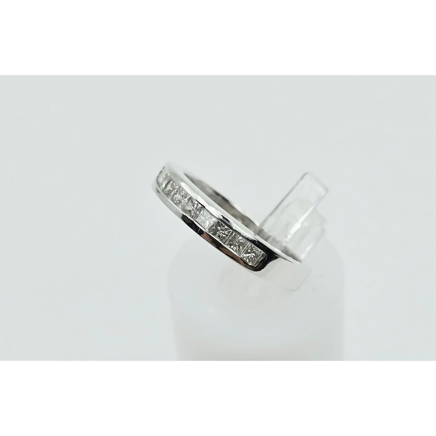 14K White Gold Princess Cut Diamond Wedding Band