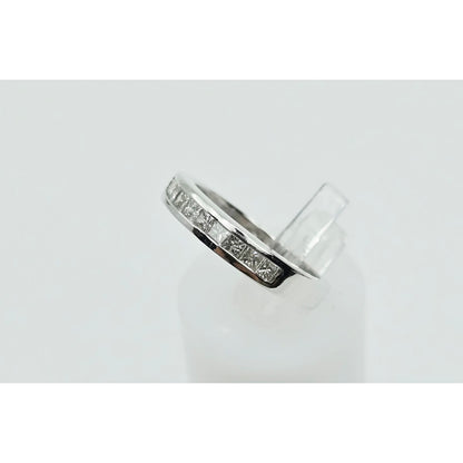 14K White Gold Princess Cut Diamond Wedding Band