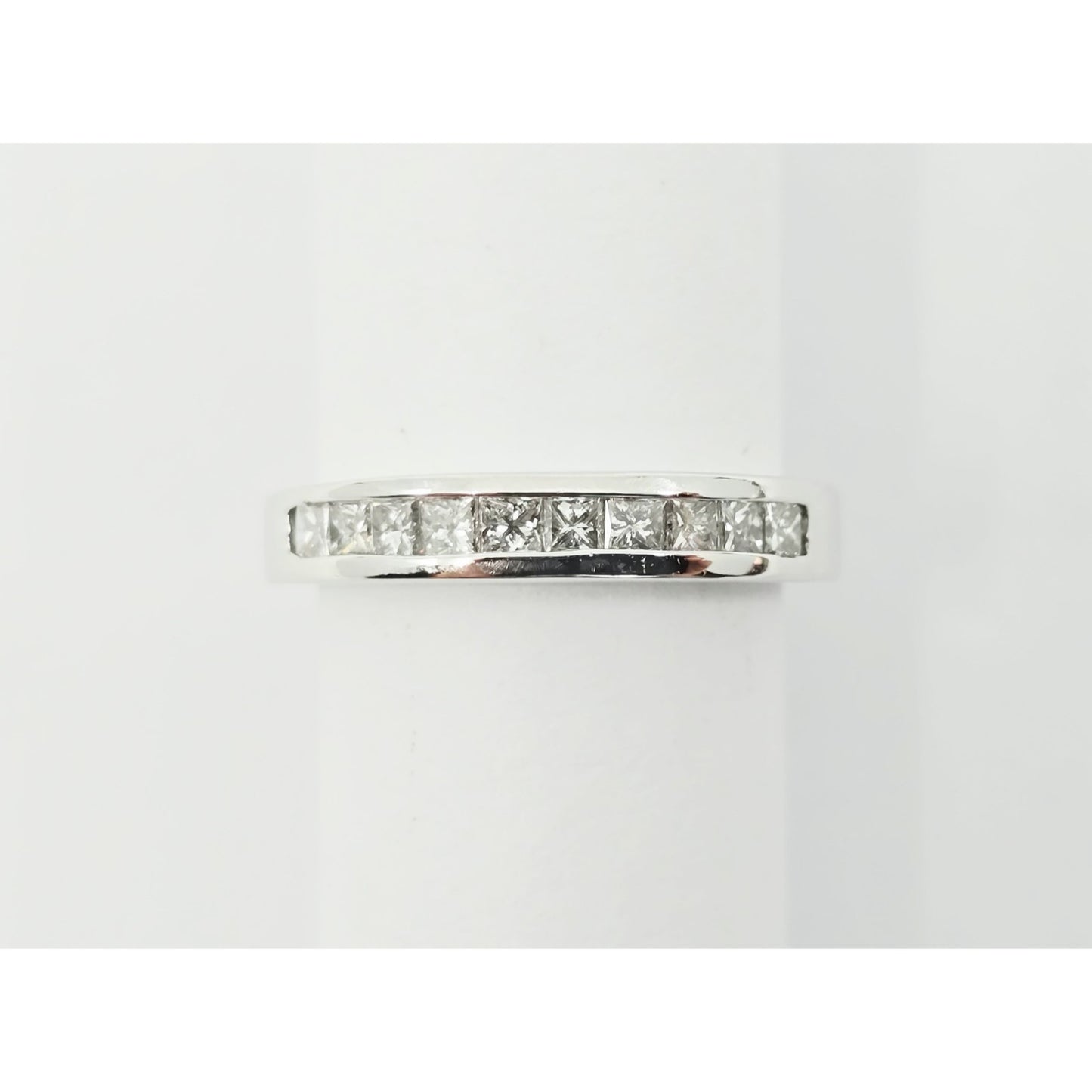 14K White Gold Princess Cut Diamond Wedding Band