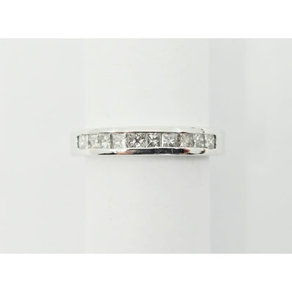 14K White Gold Princess Cut Diamond Wedding Band