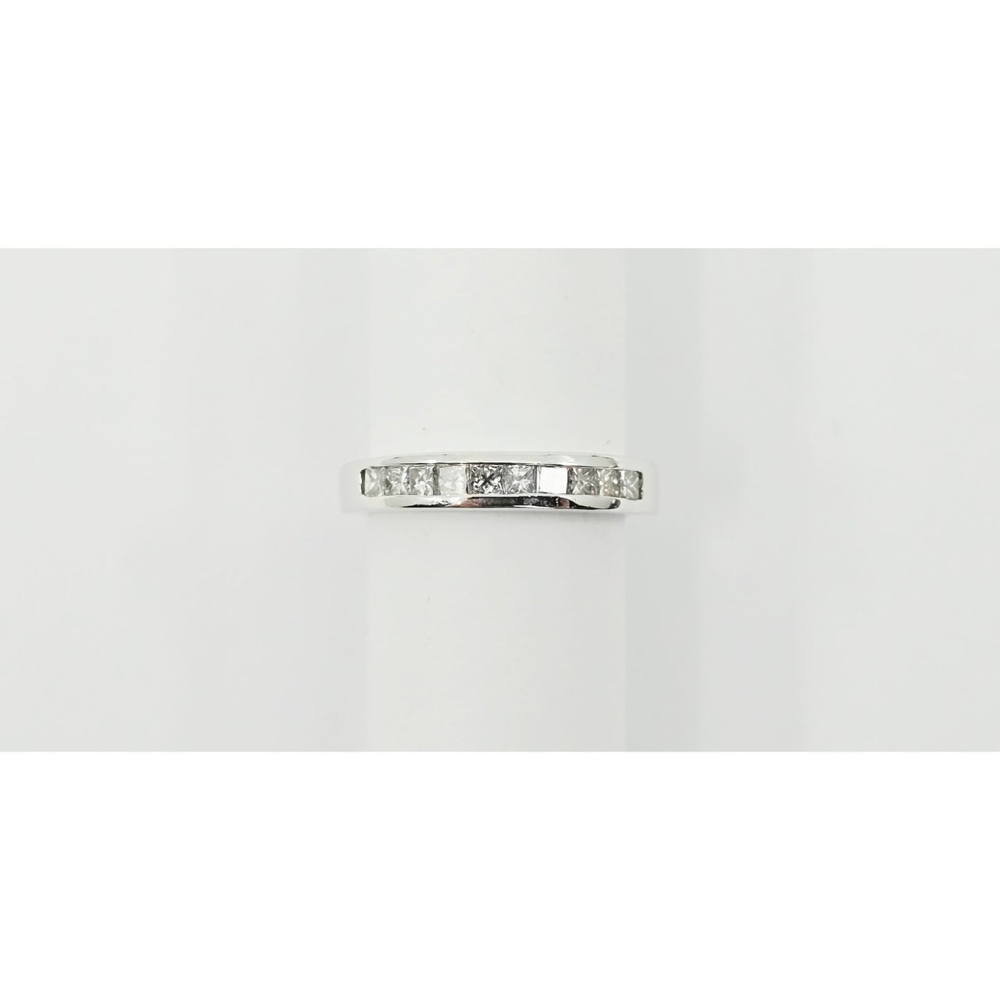 14K White Gold Princess Cut Diamond Wedding Band