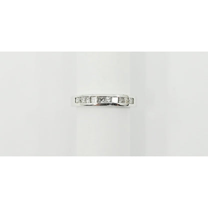 14K White Gold Princess Cut Diamond Wedding Band
