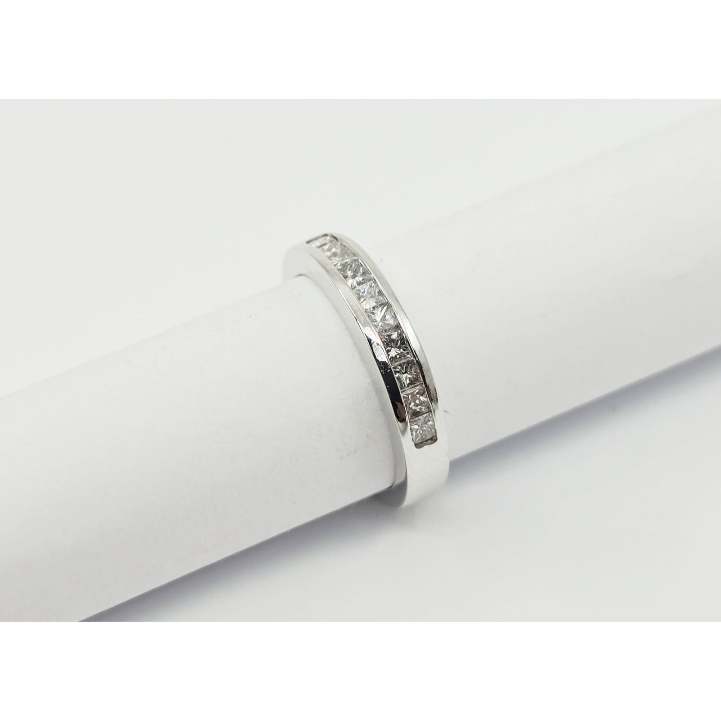14K White Gold Princess Cut Diamond Wedding Band