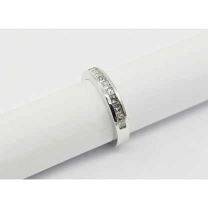 14K White Gold Princess Cut Diamond Wedding Band