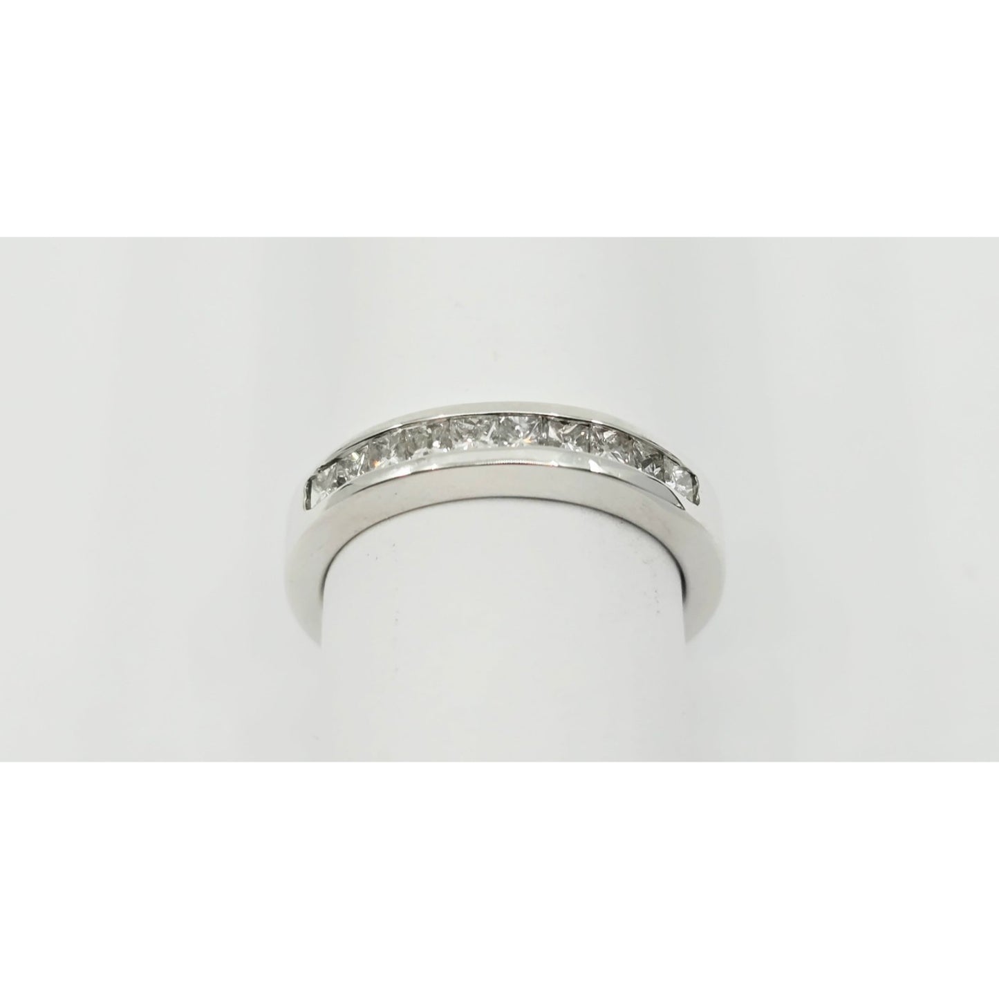 14K White Gold Princess Cut Diamond Wedding Band