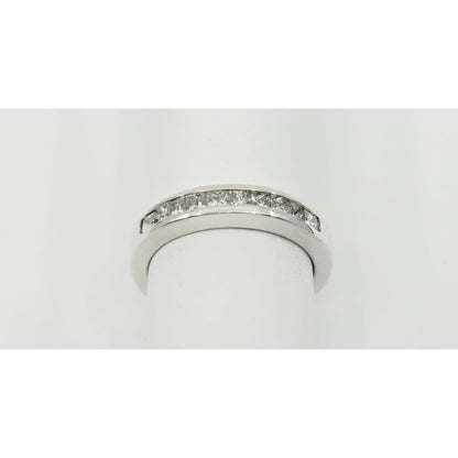 14K White Gold Princess Cut Diamond Wedding Band