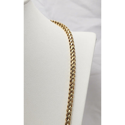 14K Yellow Gold Franco Link Chain Necklace