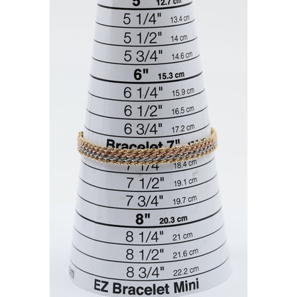 14K Tri Tone Gold Flat Wide Multi Row Rope Bracelet