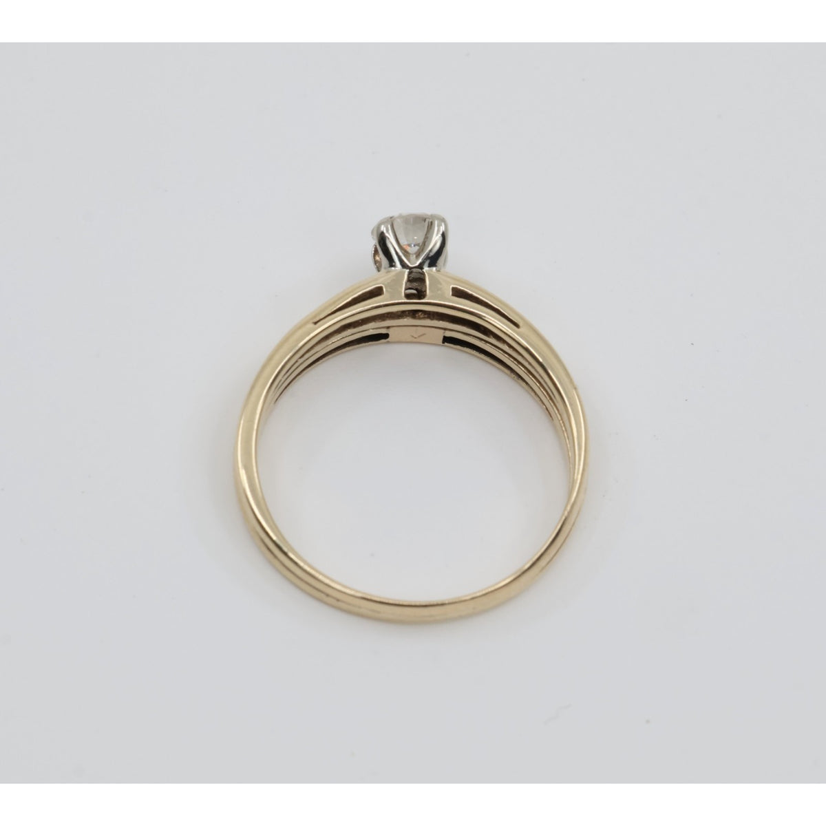 13K Yellow Gold Solitaire Diamond Engagement Ring