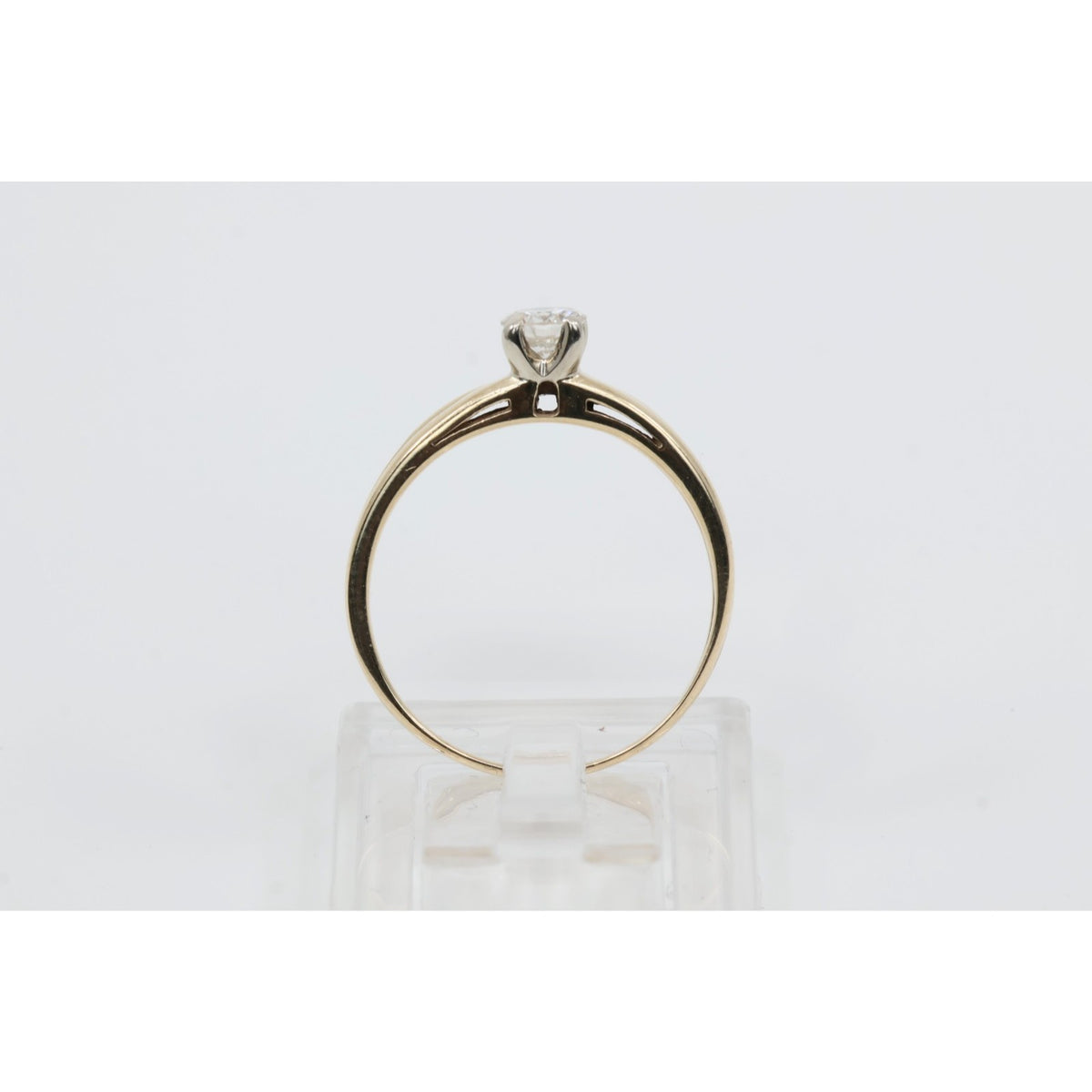 13K Yellow Gold Solitaire Diamond Engagement Ring