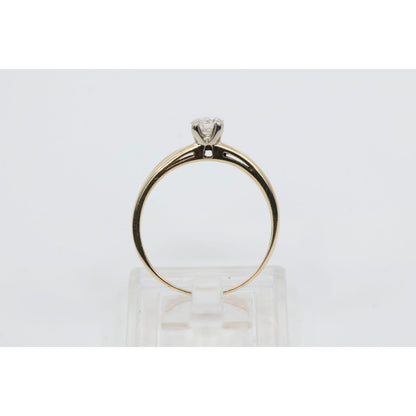 13K Yellow Gold Solitaire Diamond Engagement Ring
