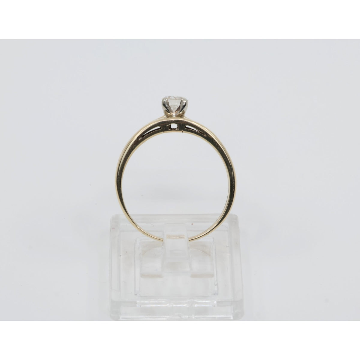 13K Yellow Gold Solitaire Diamond Engagement Ring