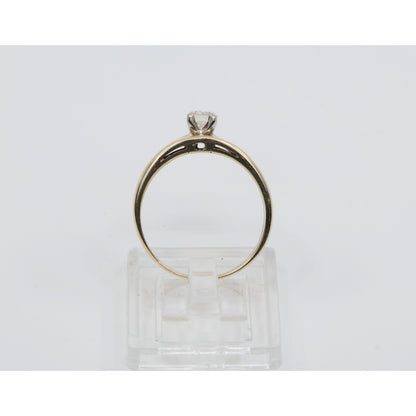 13K Yellow Gold Solitaire Diamond Engagement Ring