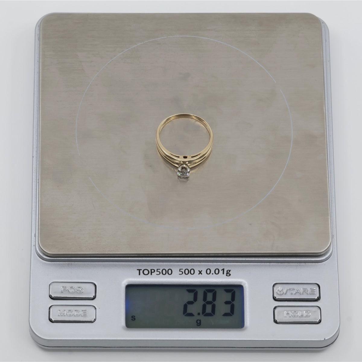 13K Yellow Gold Solitaire Diamond Engagement Ring