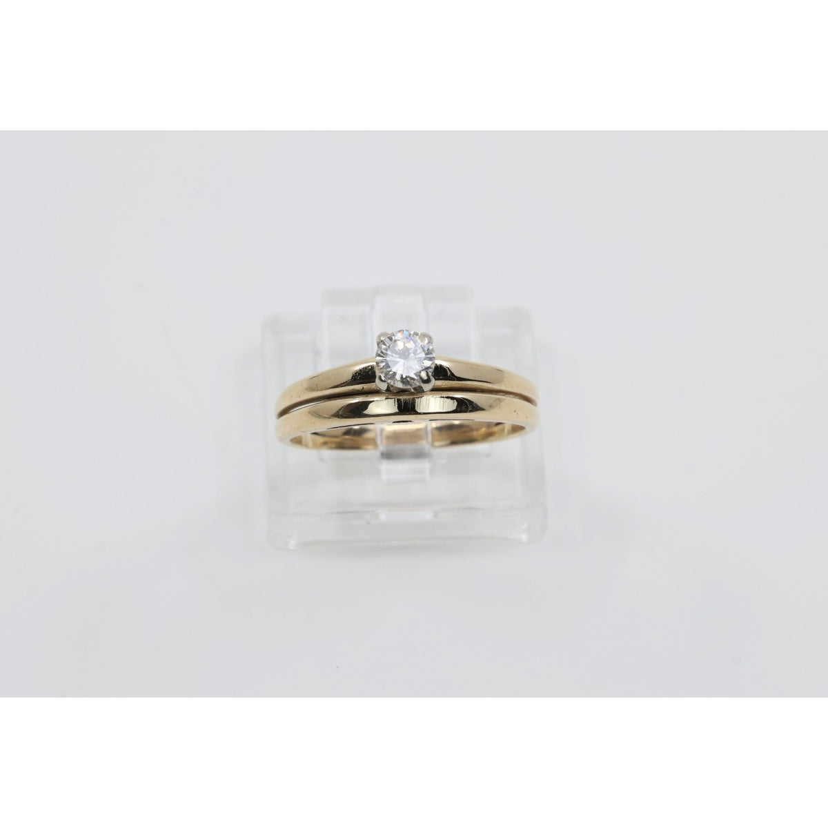 13K Yellow Gold Solitaire Diamond Engagement Ring