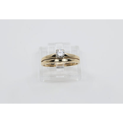 13K Yellow Gold Solitaire Diamond Engagement Ring