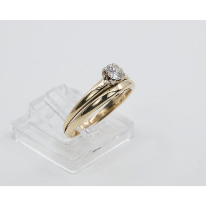 13K Yellow Gold Solitaire Diamond Engagement Ring