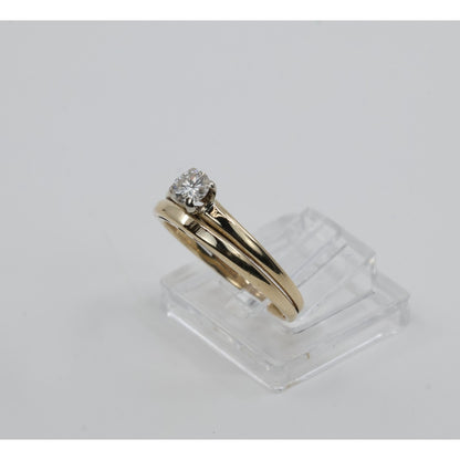 13K Yellow Gold Solitaire Diamond Engagement Ring
