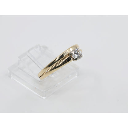 13K Yellow Gold Solitaire Diamond Engagement Ring