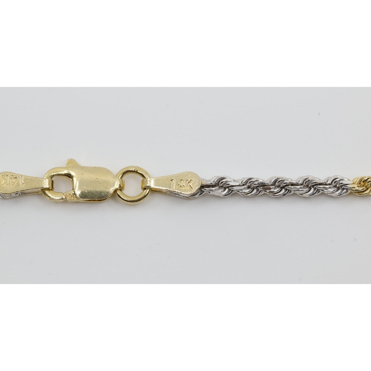 14K Tri Tone Gold Rope Chain Necklace