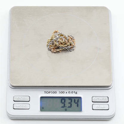 14K Tri Tone Gold Rope Chain Necklace