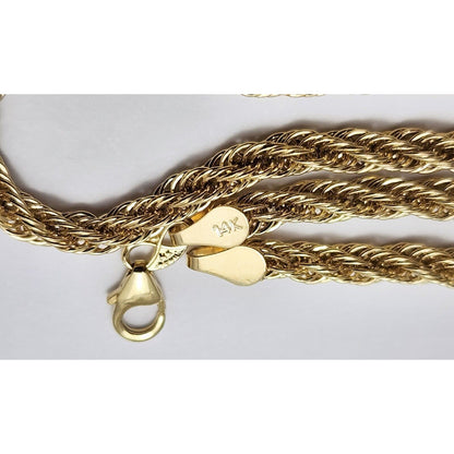 14K Yellow Gold Rope Chain Necklace