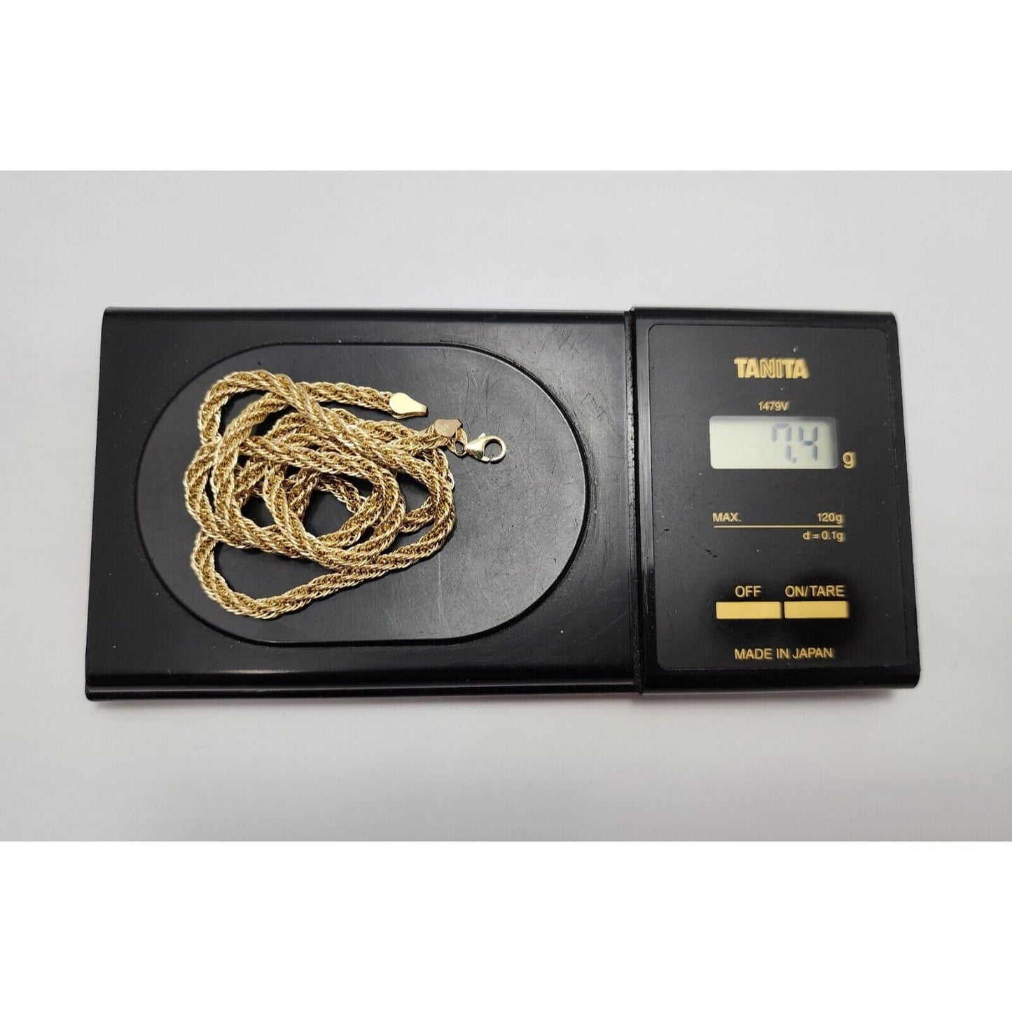 14K Yellow Gold Rope Chain Necklace