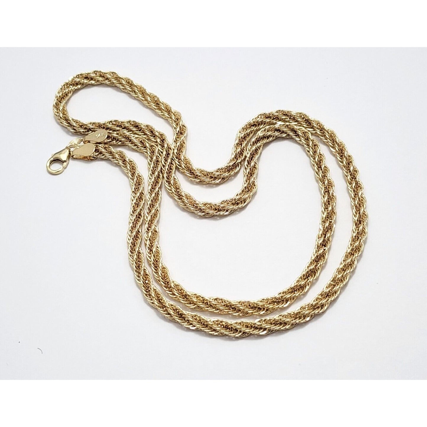 14K Yellow Gold Rope Chain Necklace