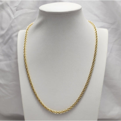 14K Yellow Gold Rope Chain Necklace