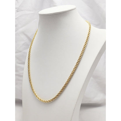 14K Yellow Gold Rope Chain Necklace