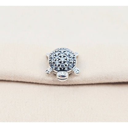 Pandora Sterling Silver S925 Sea Turtle Pave CZ Bead Charm