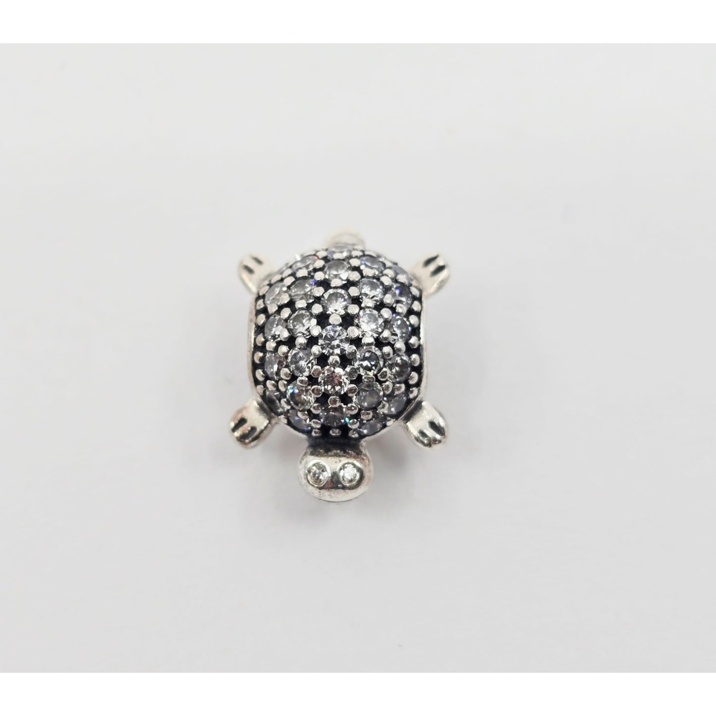Pandora Sterling Silver S925 Sea Turtle Pave CZ Bead Charm