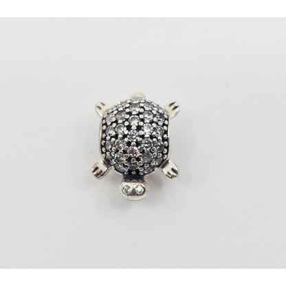 Pandora Sterling Silver S925 Sea Turtle Pave CZ Bead Charm