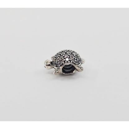 Pandora Sterling Silver S925 Sea Turtle Pave CZ Bead Charm