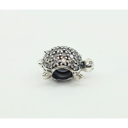 Pandora Sterling Silver S925 Sea Turtle Pave CZ Bead Charm