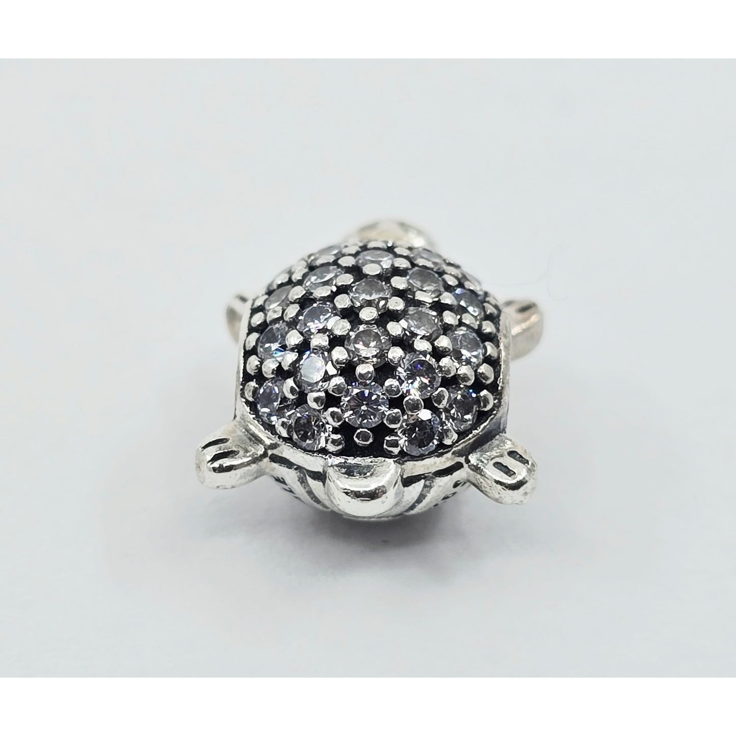 Pandora Sterling Silver S925 Sea Turtle Pave CZ Bead Charm