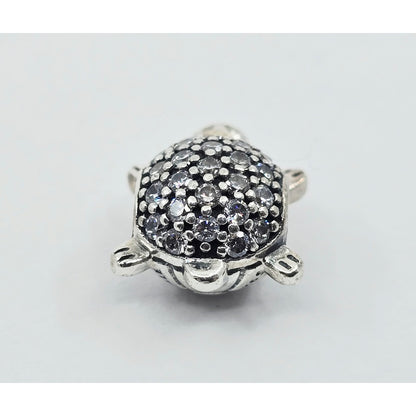 Pandora Sterling Silver S925 Sea Turtle Pave CZ Bead Charm